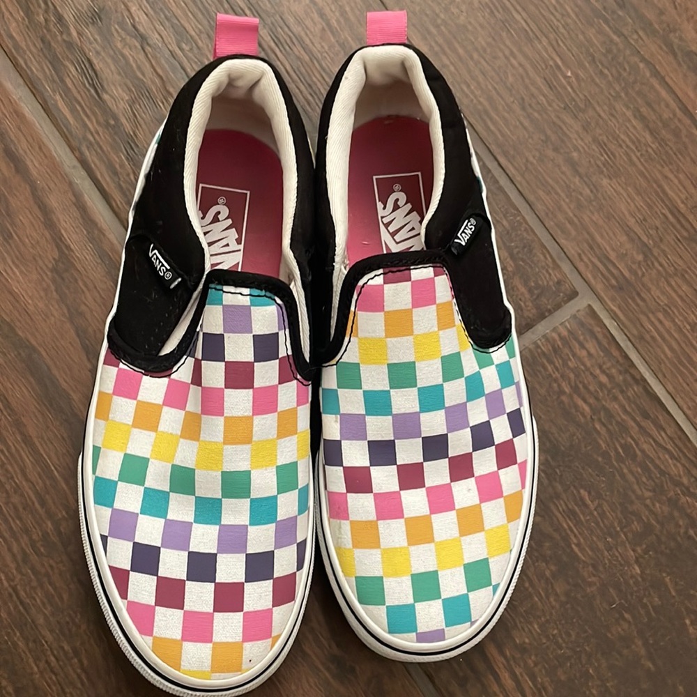Vans, girls kid size 3, never worn, multi-color